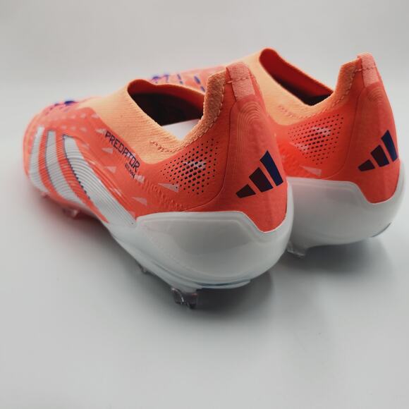 Mens Sz 9.5 Adidas Soccer Cleats Predator Elite Laceless FG White Orange JI1076